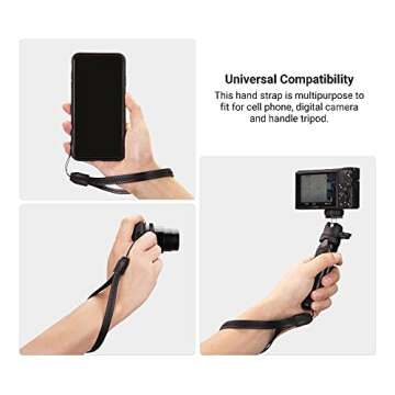 2 Pack Durable PU Leather Short Lightweight Hand Wrist Strap Lanyard String for Canon V10 G7X Mark I...