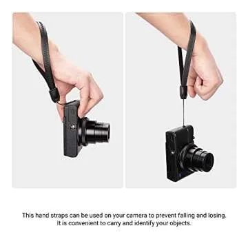 2 Pack Durable PU Leather Short Lightweight Hand Wrist Strap Lanyard String for Canon V10 G7X Mark III G5X Mark II Sony ZV-1 II RX100VII Ricoh GRIIIx Panasonic DMC-LX10 Leica SOFORT 2 Instant Camera