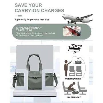 Gym Bag for Women Men with Shoe Compartment, Sport Duffel Bag, Waterproof Travel Weekender Overnight Carry on Bag for Yoga with Trolley Sleeve, Green