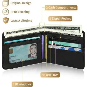 Teen Boys Aesthetic RFID Leather Wallet - Cool Style