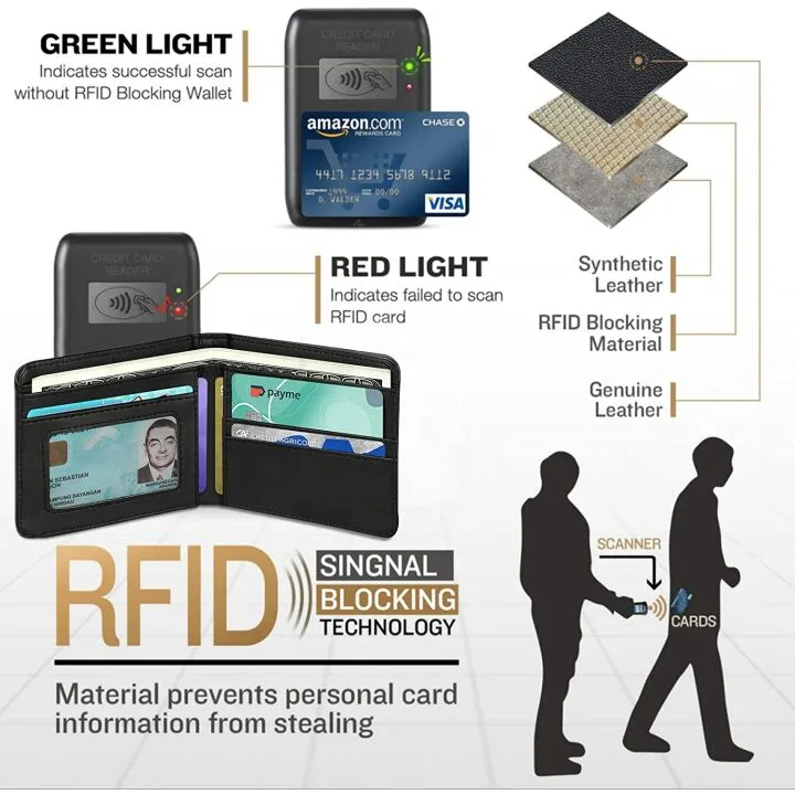 Teen Boys Aesthetic RFID Leather Wallet - Cool Style