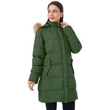 WenVen Women's Thicken Winter Coat with Fur Hood