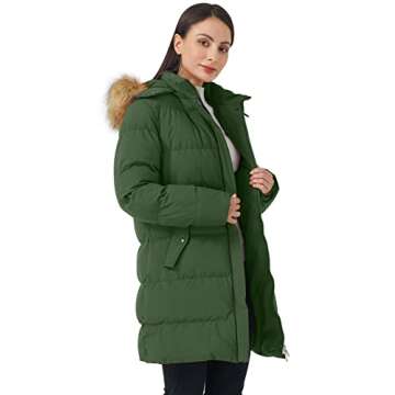 WenVen Women's Thicken Winter Coat with Fur Hood