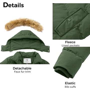 WenVen Women's Thicken Winter Coat with Fur Hood