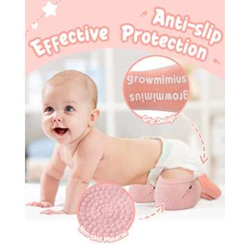 BOSONER Anti-Slip Baby Knee Pads and Socks Set - 6-24 Months