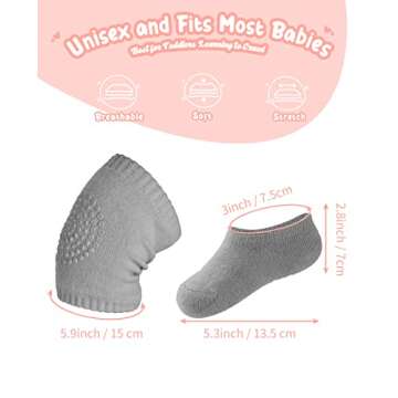 BOSONER Anti-Slip Baby Knee Pads and Socks Set - 6-24 Months