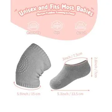 BOSONER Anti-Slip Baby Knee Pads and Socks Set - 6-24 Months