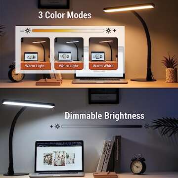 NovoLido LED Desk Lamp, 15.7" Wide Modern Architect Desk Light for Home Office, 10W Bright Tall Flex...