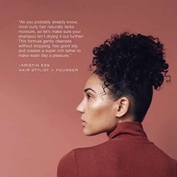 Kristin Ess Moisture Rich Curl Shampoo for Curly + Wavy Hair - Vegan, Sulfate-Free, Paraben-Free, Si...