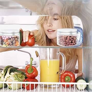 Axe Sickle 8 Ounce Plastic Jars Clear Plastic Mason Jars Storage Containers Wide Mouth With Lids For Kitchen & Household Storage Airtight Container 12 PCS