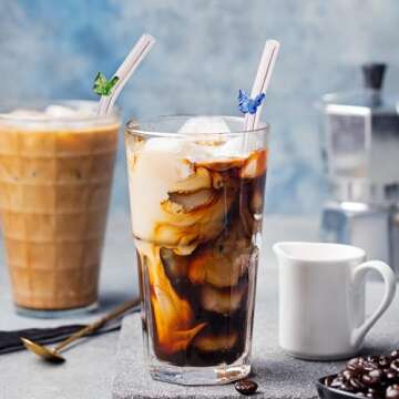 Snowfall Butterfly Glass Straws, 6 Pack Cute Short Clear Glass Straw with Charms for Kid and Women, ...