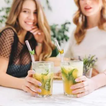 Charming Snowfall Butterfly Glass Straws - 6 Pack for All