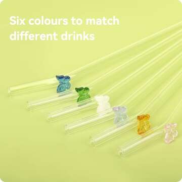 Charming Snowfall Butterfly Glass Straws - 6 Pack for All