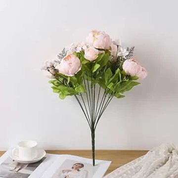 Duovlo Artificial Silk Peony Bouquets for Weddings