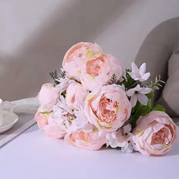 Duovlo Artificial Silk Peony Bouquets for Weddings