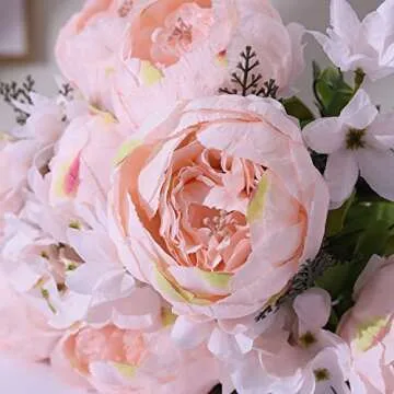 Duovlo Artificial Silk Peony Bouquets for Weddings