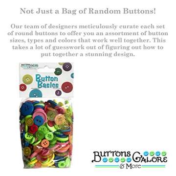 Buttons Galore and More Basics & Bonanza Collection – Extensive Selection of Novelty Round Buttons for DIY Crafts, Scrapbooking, Sewing, Cardmaking, and Other Art & Creative Projects
