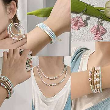 Niziky 1000PCS Mixed Glass Seed Beads for Jewelry Making