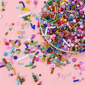 Niziky 1000PCS Mixed Glass Seed Beads for Jewelry Making