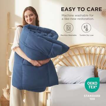 Bedsure Comforter Duvet Insert - Quilted Comforters California King Size, All Season Duvet, Down Alternative Bedding, with 8 Tabs, Gifts for Women/Men, Royal Blue, California King 96 X 102 Inches