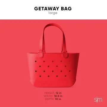 Simple Modern Waterproof Beach Bag Rubber Tote | Radiate Red