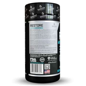 SASCHA FITNESS Cortisol Night Support Pills For Metabolism, Hormonal Support, Inmune System, Restor, Weight Loss Supplements-Vegan-120 Natural Cap