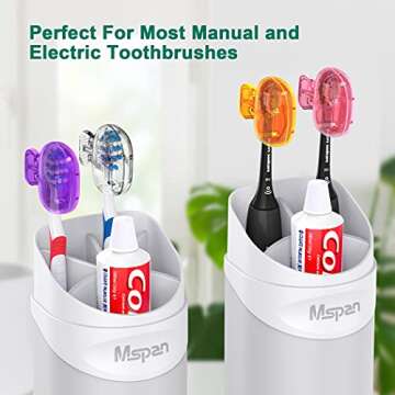 Mspan Electric Toothbrush Head Cover: Sonic Toothbrush Cap Travel Protector Plastic Brush Pod Protection Clip Case Value Pack