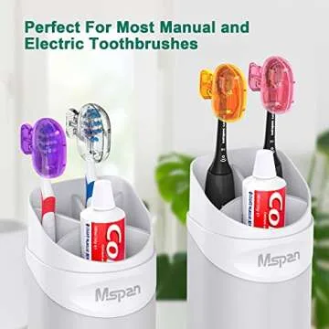 Mspan Electric Toothbrush Head Cover: Sonic Toothbrush Cap Travel Protector Plastic Brush Pod Protection Clip Case Value Pack