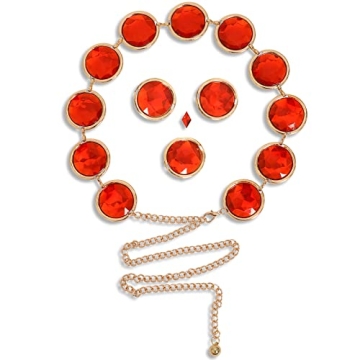 Kuberas Women's Belt Cosplay Costume Accessories Anime Cosplay Waist Belt Red Stones Costume Props f...