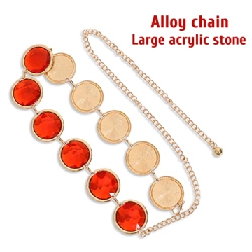 Kuberas Cosplay Waist Belt with Red Stones for Girls