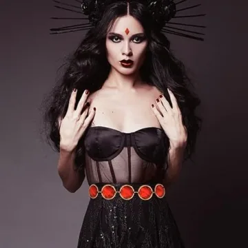 Kuberas Cosplay Waist Belt with Red Stones for Girls