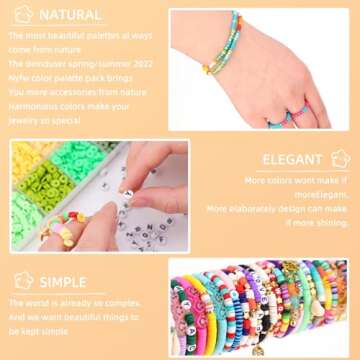 SJZWSD 6-Box Friendship Bracelet Making Kit - 16,000pcs Clay Beads, Seed Beads & Glass Beads Collection, Letter Beads, Charms