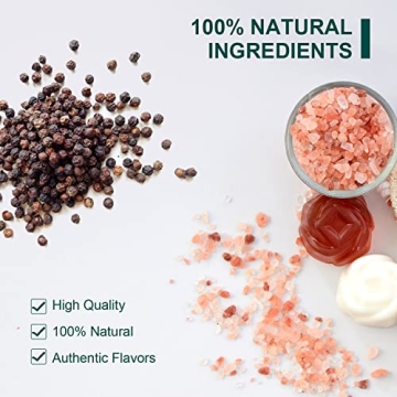 Soeos Black Peppercorns Himalayan Salt Set with Grinders