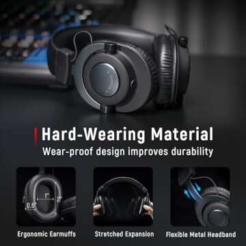 FIFINE Studio Monitor Headphones for Recording & Podcasting