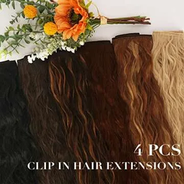 FESHFEN 20" Clip in Hair Extensions for Volume & Waves