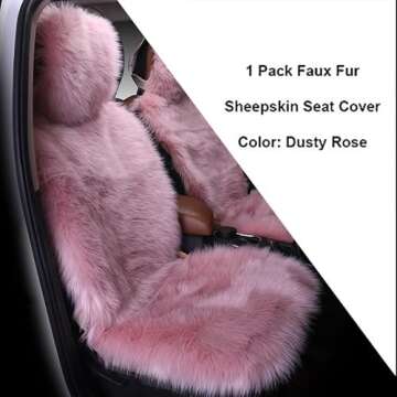 Maples 1Pc Faux Sheepskin Wool Fur Car Seat Cover - Dusty Rose