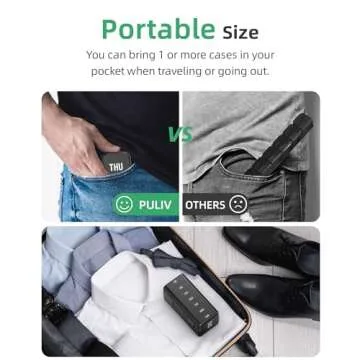 PULIV Daily Pill Organizer with 7 Large Separate Compartments, Portable Pill Box 7 Day for Pocket, Arthritis-Friendly Medication Organizer with Dual Protection for Big Vitamins, Fish Oils (Black)