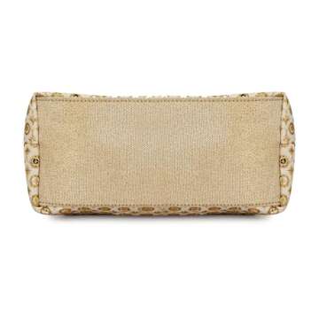 LONGING TO BUY Potli Bags for Women Embroidered Evening Purses with Gold Pearl Handle, Indian Women Potli Bags for Wedding (Golden -Bindi)