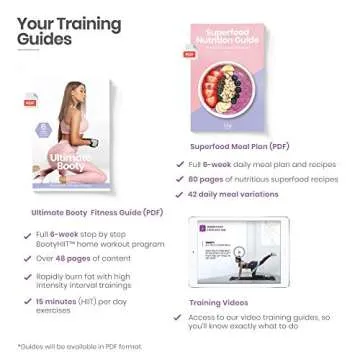 BTX15 Booty Bands, Non-Slip Resistance Bands for Legs and Butt, 3 Pack - Workout & Superfood Guides Included