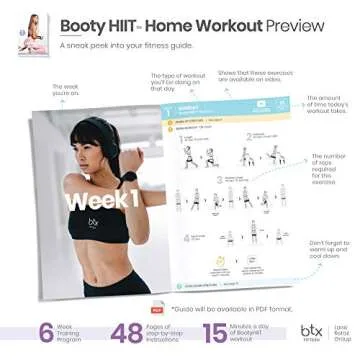 BTX15 Booty Bands, Non-Slip Resistance Bands for Legs and Butt, 3 Pack - Workout & Superfood Guides Included