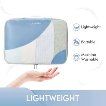 OlarHike 6 Set Packing Cubes for Travel - Luggage Organizer Bags (Baby Blue)