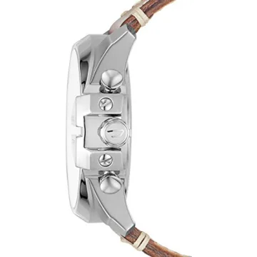 Diesel Mega Chief Chronograph Men's Watch - Silver/Brown
