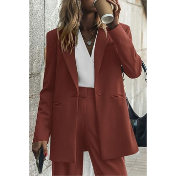 PRETTYGARDEN Women's Blazer & Wide Leg Pants Set - Fall Outfit