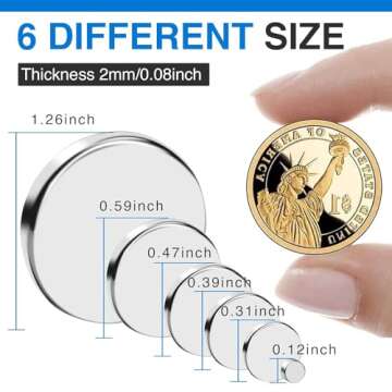 TRYMAG Small Strong Magnets, 6 Different Size, 255Pcs Rare Earth Magnets for Crafts, Heavy Duty Neod...