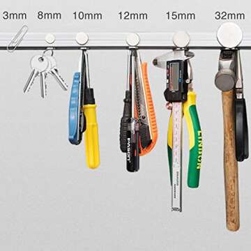 TRYMAG Small Strong Magnets, 6 Different Size, 255Pcs Rare Earth Magnets for Crafts, Heavy Duty Neodymium Magnets Round Refrigerator Magnets for Whiteboard, Billboard in Home, Kitchen, Office, School