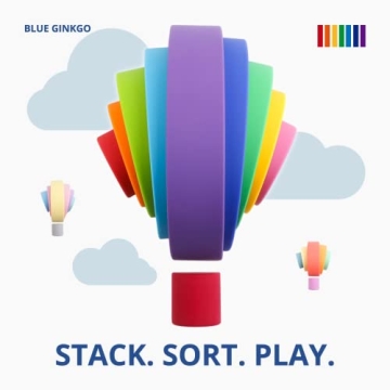 BLUE GINKGO Silicone Rainbow Stacker Montessori Toy for Kids