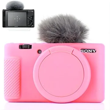 Yisau Camera Case for Sony ZV-1 - Stylish & Protective Pink Silicone Sleeve with Screen Protector