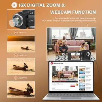 Muitune QHD 2.7K Video Camcorder - Lightweight & Versatile