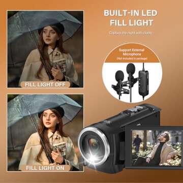 Muitune QHD 2.7K Video Camcorder - Lightweight & Versatile
