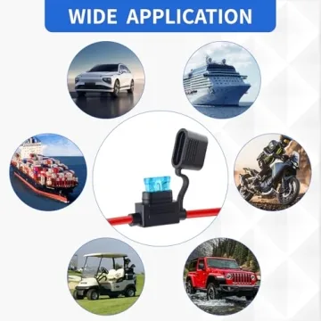 6 Pack Waterproof Inline Fuse Holder 12V with Fuses